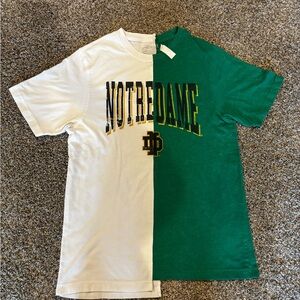 Notre Dame Split T-Shirt Green and White